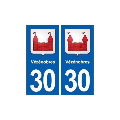 30 Vézénobres  blason ville autocollant plaque stickers