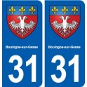 31 Boulogne-sur-Gesse blason ville autocollant plaque stickers