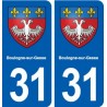 31 Boulogne-sur-Gesse blason ville autocollant plaque stickers