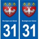 31 Boulogne-sur-Gesse blason ville autocollant plaque stickers