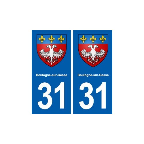 31 Boulogne-sur-Gesse blason ville autocollant plaque stickers
