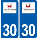 30 Vézénobres logo ville autocollant plaque stickers