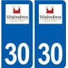 30 Vézénobres logo ville autocollant plaque stickers