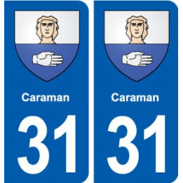 31 Caraman blason ville autocollant plaque stickers