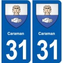 31 Caraman blason ville autocollant plaque stickers