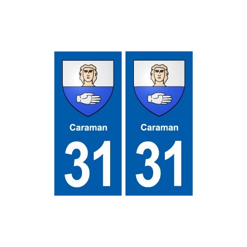 31 Caraman blason ville autocollant plaque stickers