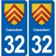 32 Cazaubon blason ville autocollant plaque stickers