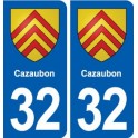 32 Cazaubon blason ville autocollant plaque stickers