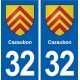 32 Cazaubon blason ville autocollant plaque stickers