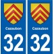 32 Cazaubon blason ville autocollant plaque stickers