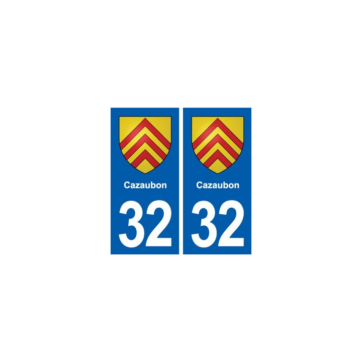 32 Cazaubon blason ville autocollant plaque stickers