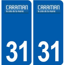 31 Caraman logo ville autocollant plaque stickers
