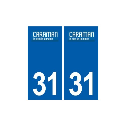 31 Caraman logo ville autocollant plaque stickers