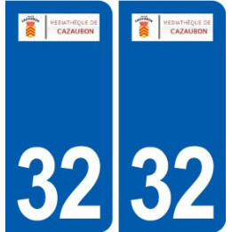 32 Cazaubon logo ville autocollant plaque stickers