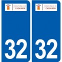 32 Cazaubon logo ville autocollant plaque stickers