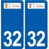 32 Cazaubon logo ville autocollant plaque stickers