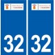 32 Cazaubon logo ville autocollant plaque stickers