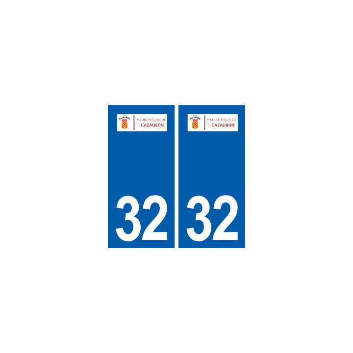 32 Cazaubon logo ville autocollant plaque stickers