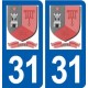 31 Cépet logo ville autocollant plaque stickers