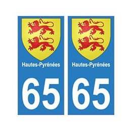65 Hautes-Pyrénées autocollant plaque blason armoiries stickers département