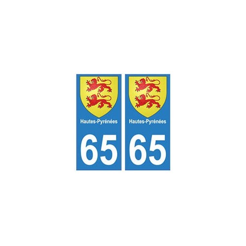 65 Hautes-Pyrénées autocollant plaque blason armoiries stickers département