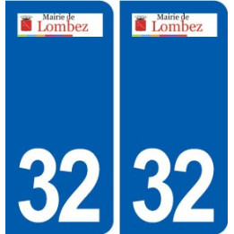 32 Lombez logo ville autocollant plaque stickers