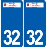 32 Lombez logo ville autocollant plaque stickers