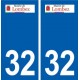 32 Lombez logo ville autocollant plaque stickers