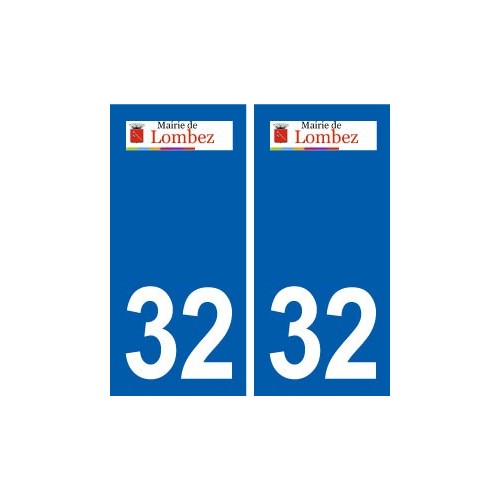 32 Lombez logo ville autocollant plaque stickers