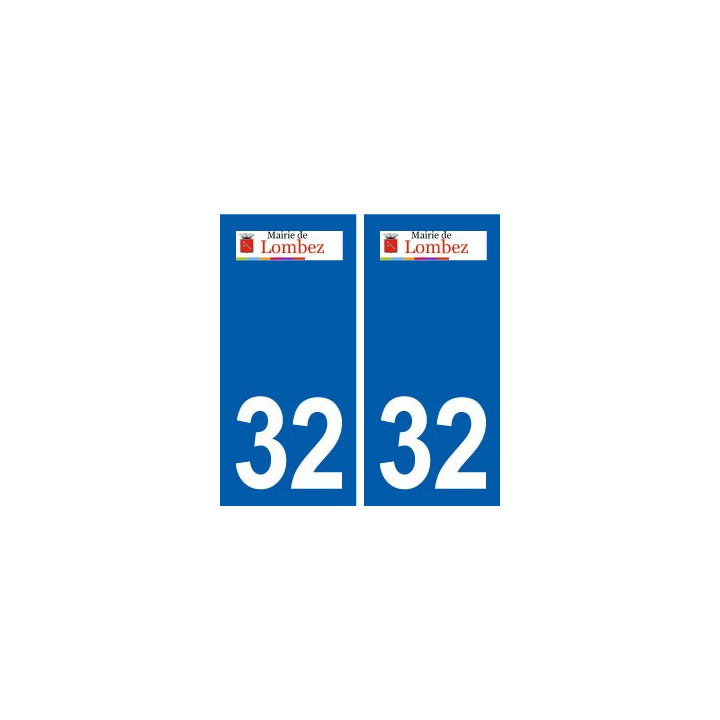 32 Lombez logo ville autocollant plaque stickers