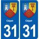31 Cépet blason ville autocollant plaque stickers