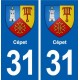 31 Cépet blason ville autocollant plaque stickers