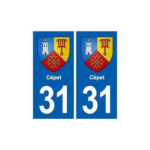 31 Cépet blason ville autocollant plaque stickers