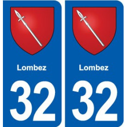 32 Lombez blason ville autocollant plaque stickers