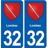 32 Lombez blason ville autocollant plaque stickers