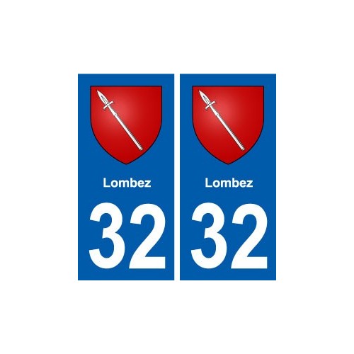 32 Lombez blason ville autocollant plaque stickers