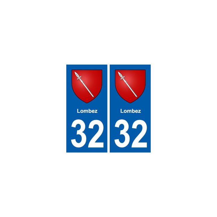 32 Lombez blason ville autocollant plaque stickers