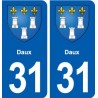 31 Daux blason ville autocollant plaque stickers