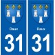 31 Daux blason ville autocollant plaque stickers
