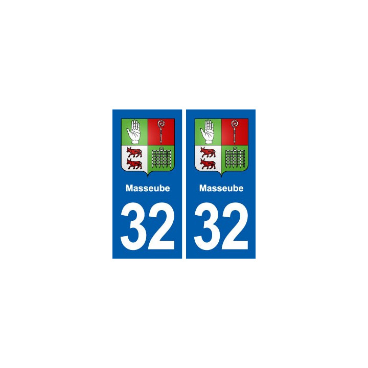 32 Masseube blason ville autocollant plaque stickers