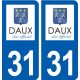 31 Daux logo ville autocollant plaque stickers