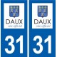 31 Daux logo ville autocollant plaque stickers