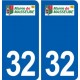 32 Masseube logo ville autocollant plaque stickers