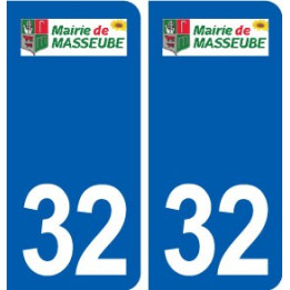 32 Masseube logo ville autocollant plaque stickers