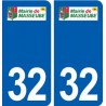 32 Masseube logo ville autocollant plaque stickers