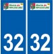 32 Masseube logo ville autocollant plaque stickers