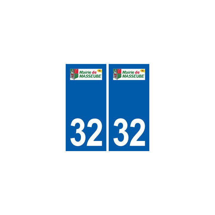 32 Masseube logo ville autocollant plaque stickers