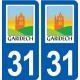 31 Garidech logo ville autocollant plaque stickers