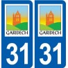 31 Garidech logo ville autocollant plaque stickers