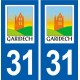 31 Garidech logo ville autocollant plaque stickers